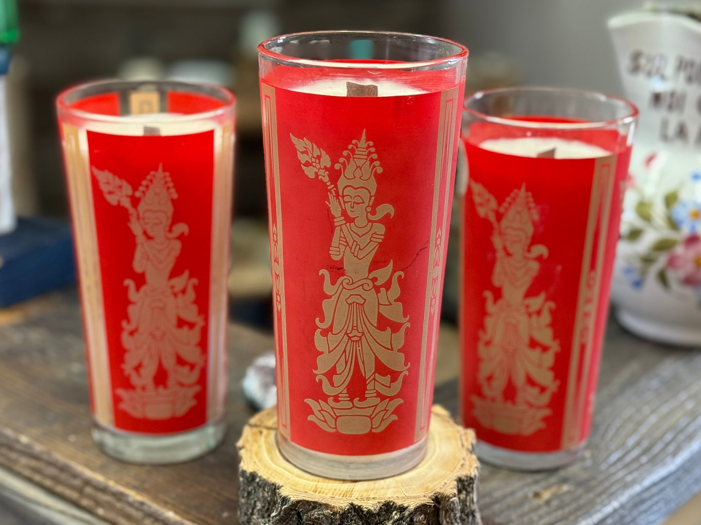 1960's Thai Goddess Antique Glass